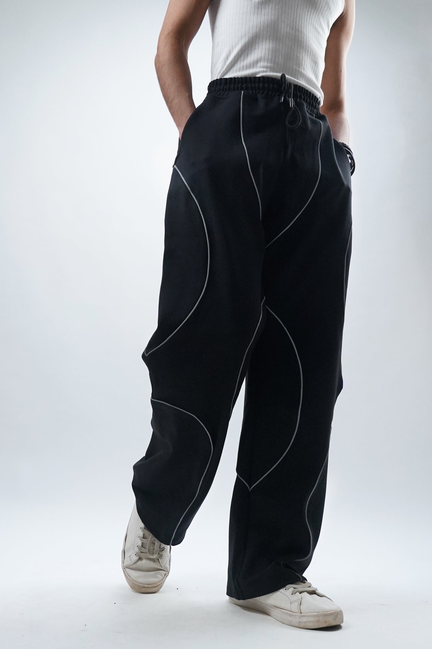 Black Reflective edge joggers