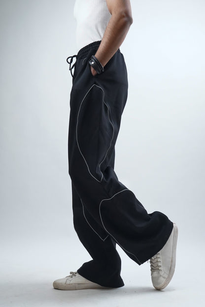 Black Reflective edge joggers