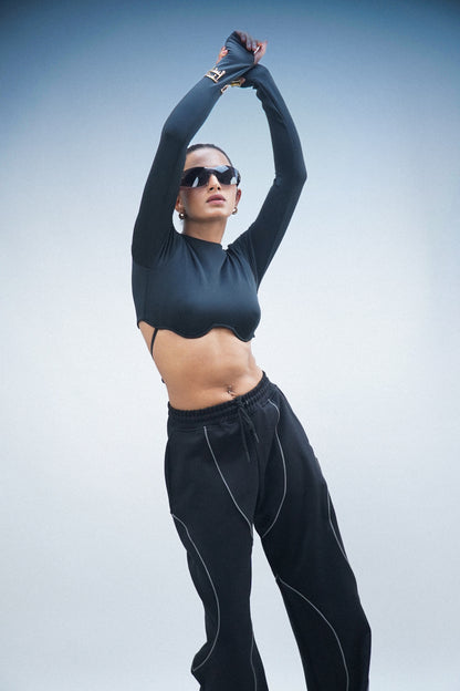 Black Reflective edge joggers