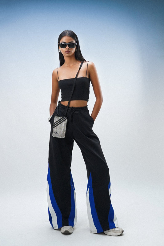 Blue Black white patchwork joggers