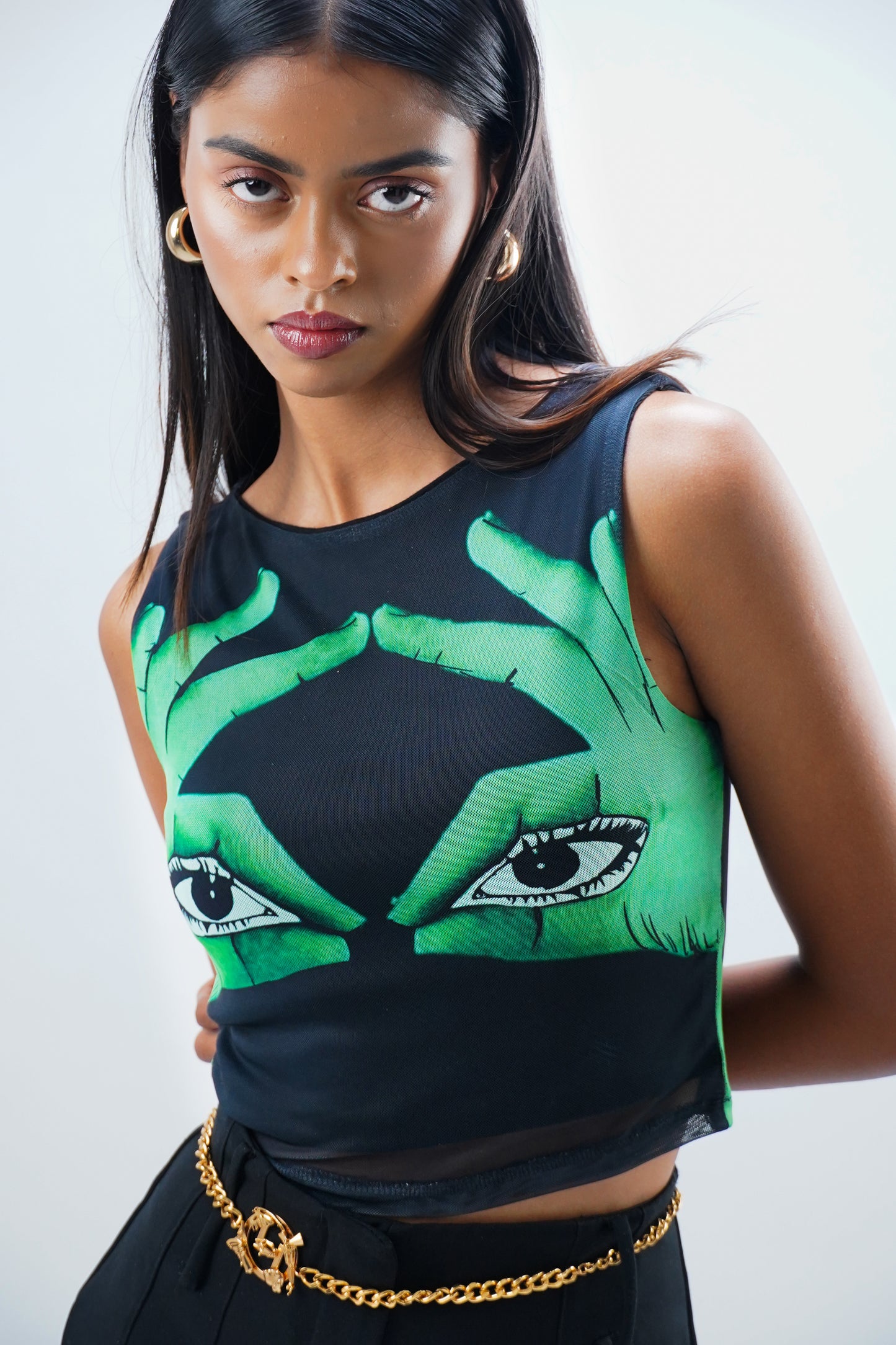 Eyes mesh top with gloves