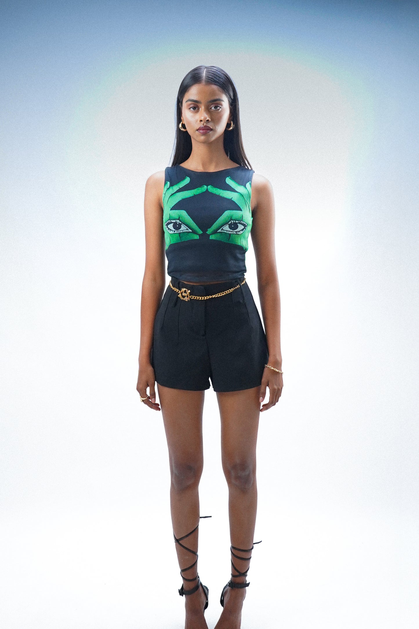 Eyes mesh top with gloves