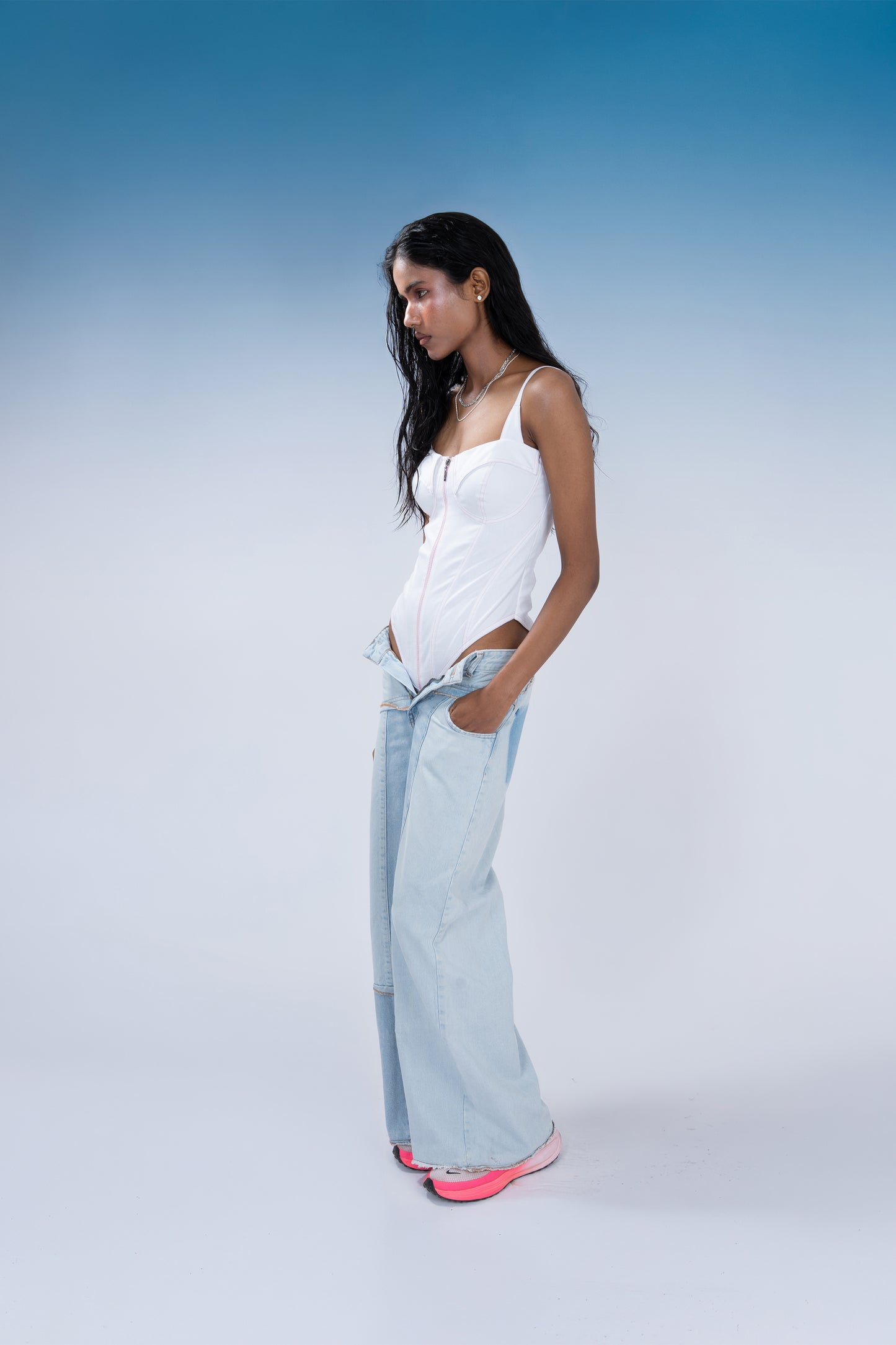 Corset Denim Bodysuit