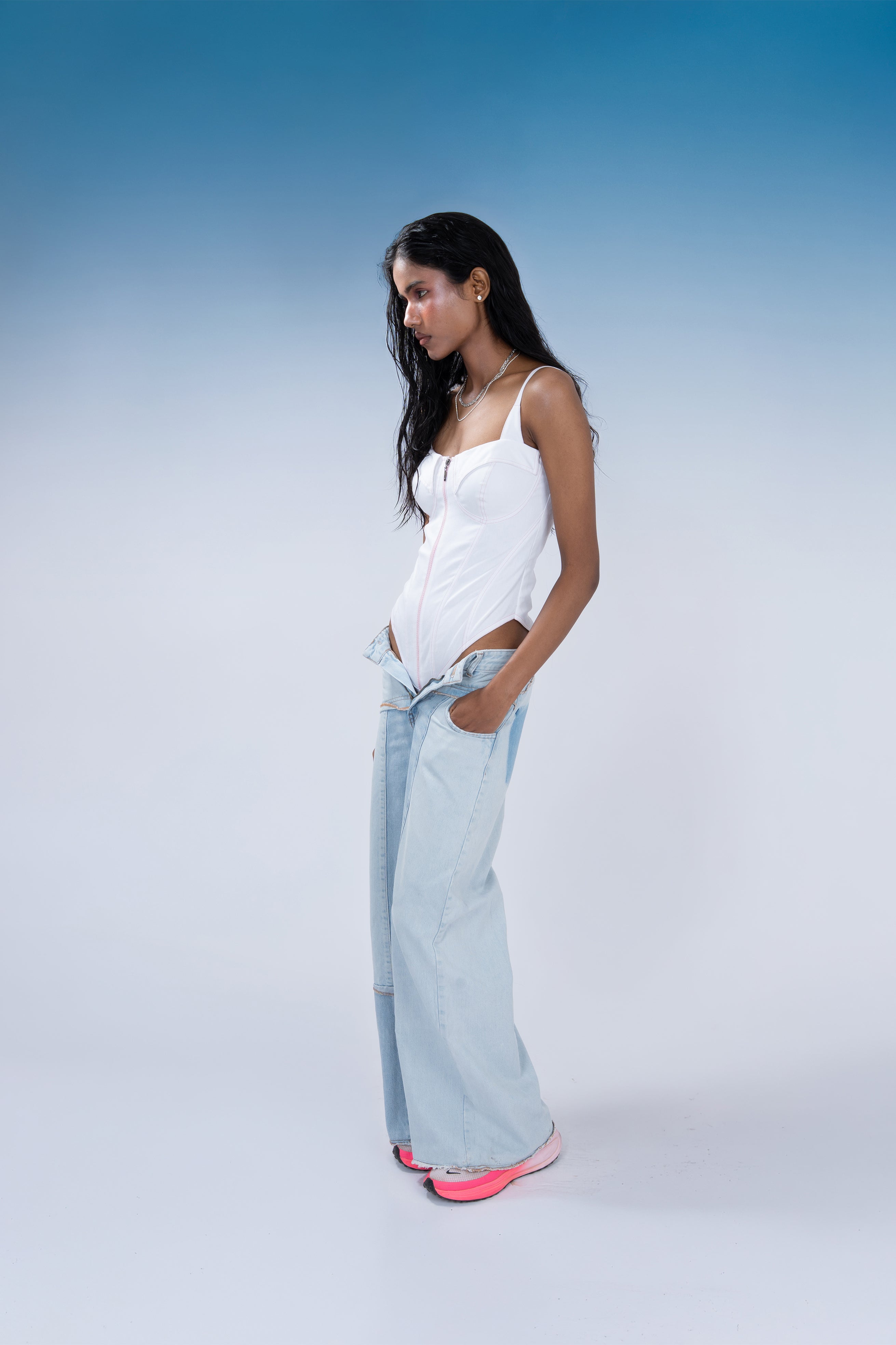 Corset Denim Bodysuit